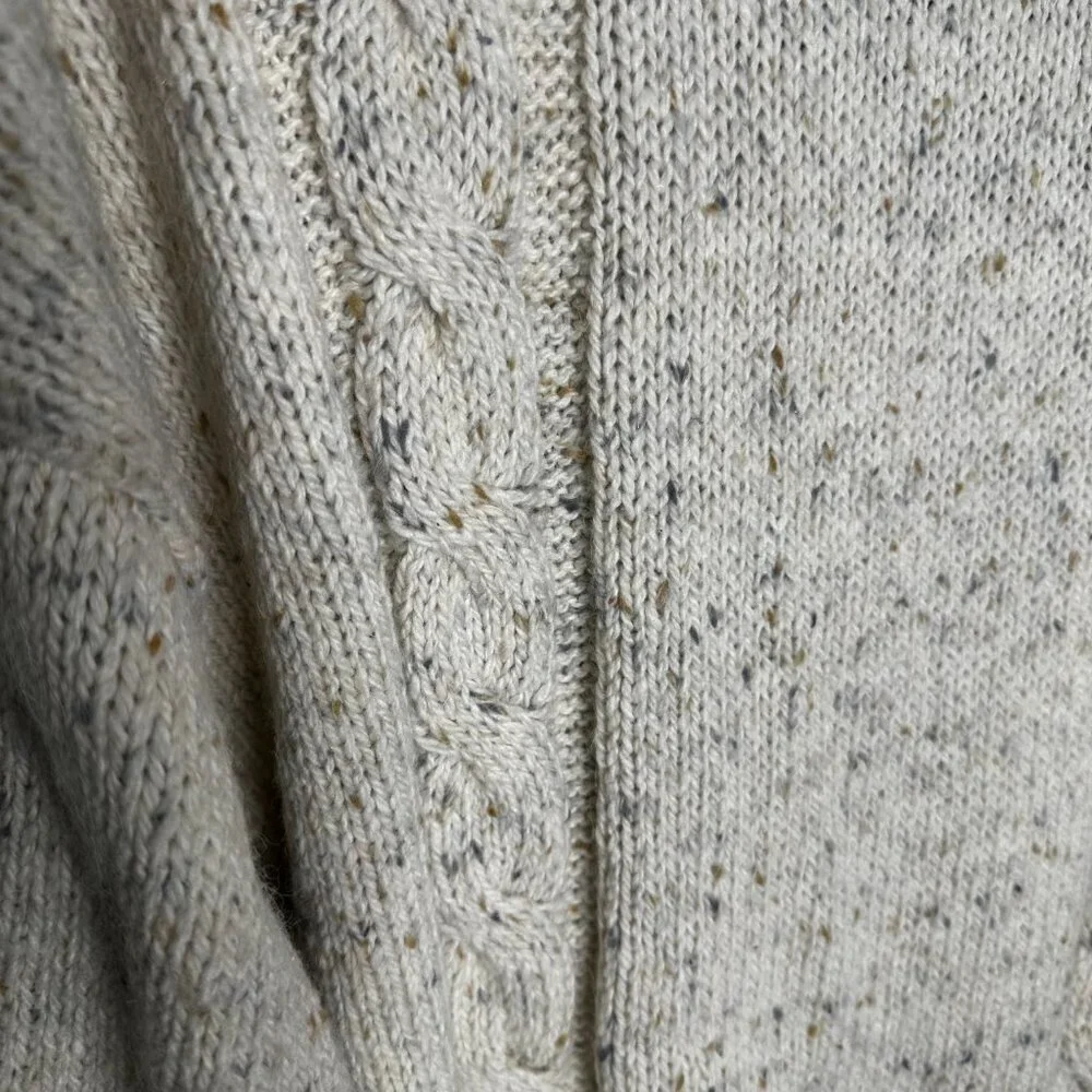 NWT Claybrooke Outdoors Knitted Speckled Cream Cardigan Size Large Fisherman